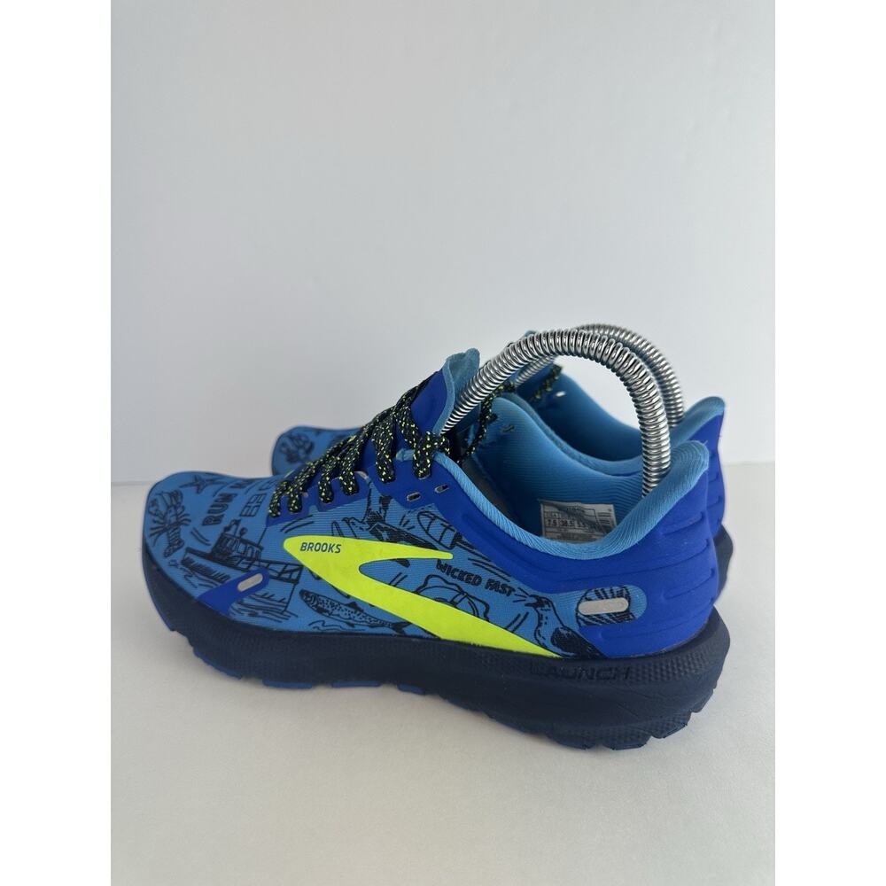 Brooks Launch 9 Boston Marathon Lobster Blue Womens Running Shoes Size 7.5